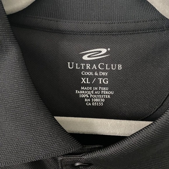 Ultra Club Guinness Cool and Dry Black Short Sleeve Polo Golf Shirt Size XL New - Picture 3 of 5